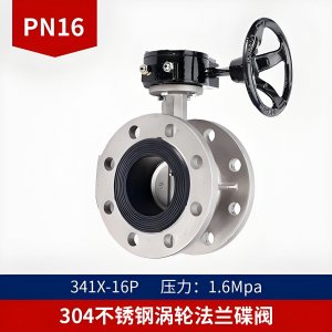 不銹鋼蝶閥D341X-16P， DN300法蘭連接316L材質(zhì)